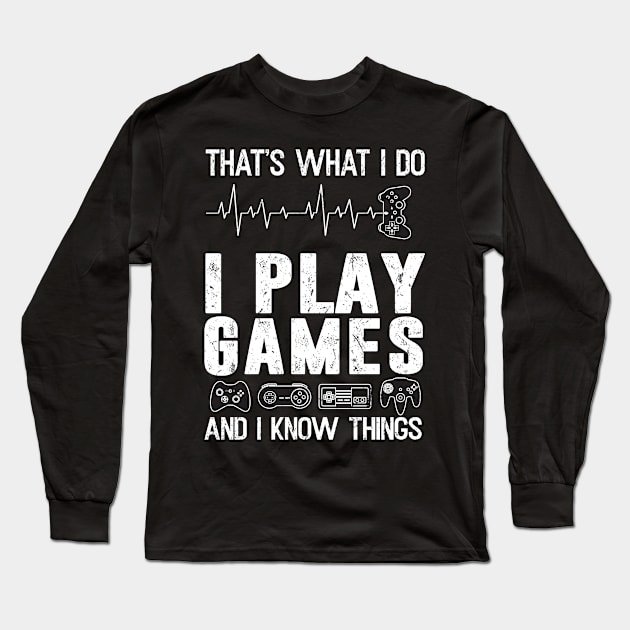 Video Game Controller Heartbeat Gaming Gift Long Sleeve T-Shirt by funkyteesfunny